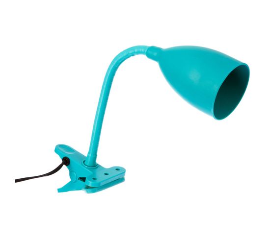 Lampe À Pince En Silicone - H. 43 Cm. - Bleu