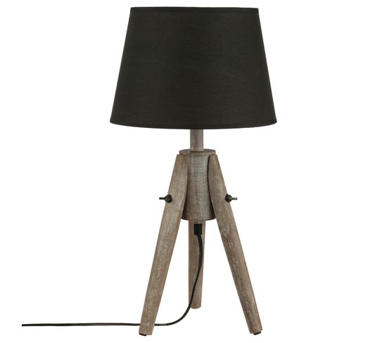 Lampe Bois - H. 46 Cm.