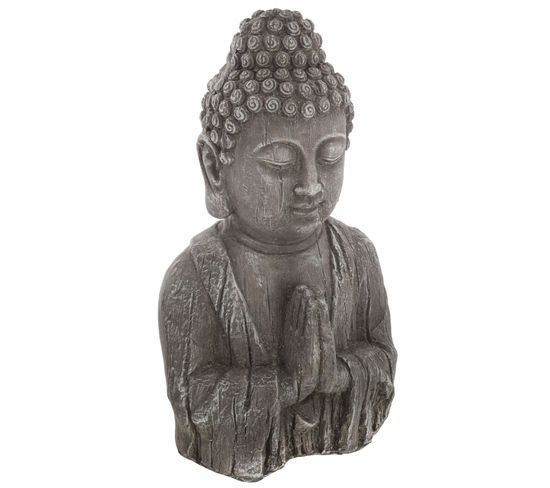 Statuette De Bouddha - H. 49 Cm - Effet Bois