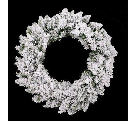 Couronne De Noël Avec Flocons Blooming - Diam. 40 Cm - Blanc