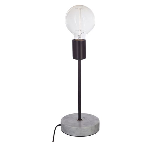 Lampe En Métal Contempo - H. 30 Cm - Noir
