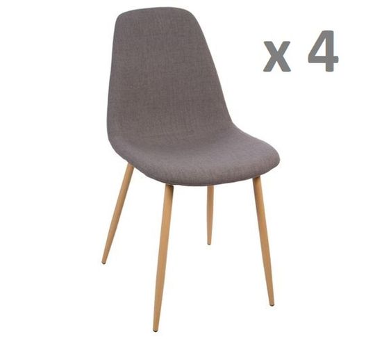 Lot De 4 - Chaise Design Scandinave Roka - Gris Foncé