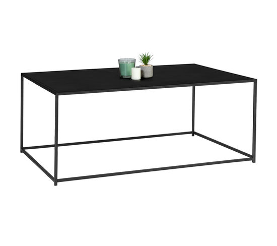 Table Basse Rectangulaire Davis 113 Cm En Métal Noir Mat Design Industriel