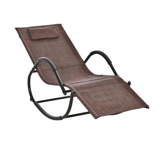 Chaise Longue à Bascule Rocking Chair Design Métal Textilène