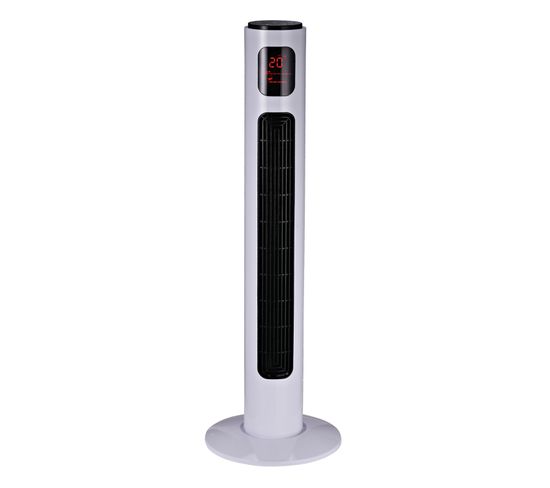 Ventilateur Colonne Tour 45 W Programmable Oscillant Avec Télécommande Blanc Noir