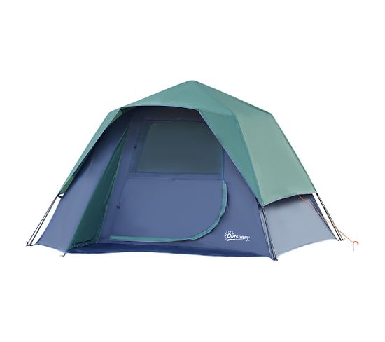 Tente De Camping Pop Up Montage Instantané 3 Pers. Bleu Vert