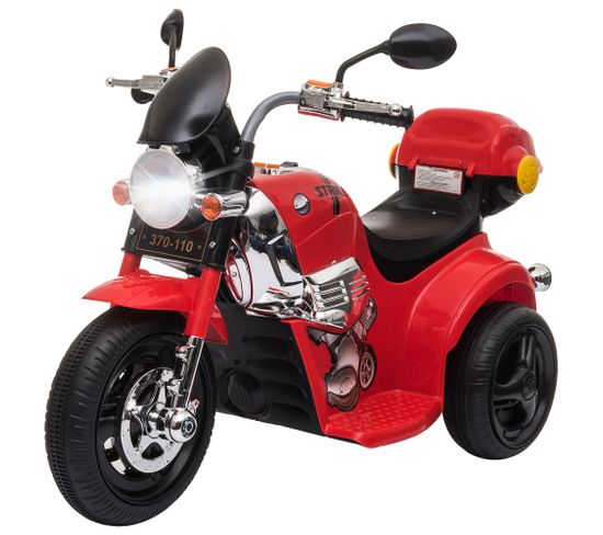 Moto Électrique Pour Enfants Scooter 3 Roues 6 V 3 Km/h Effets Lumineux Et Sonores Top Case
