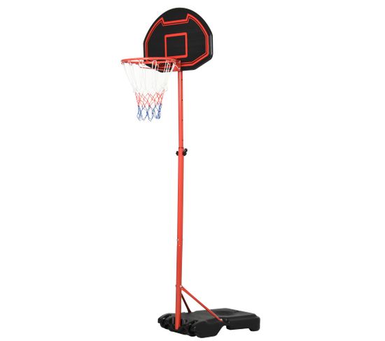 Panier De Basket-ball Sur Pied Hauteur Réglable 1,55 - 2,1 M Rouge Noir
