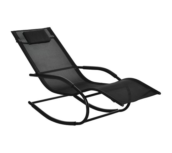 Chaise Longue à Bascule Rocking Chair Design Noir