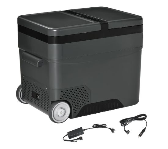 Glacière-congélateur Portable à Compression 2 Compartiments Gris Noir