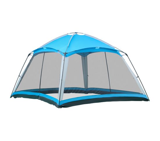 Tente De Camping Familiale 8 Pers. Max. Polyester Bleu