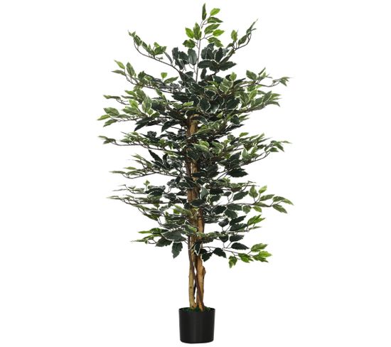 Plante Artificiel Ficus Banian Hauteur 1,3 M Grand Réalisme Pot Inclus