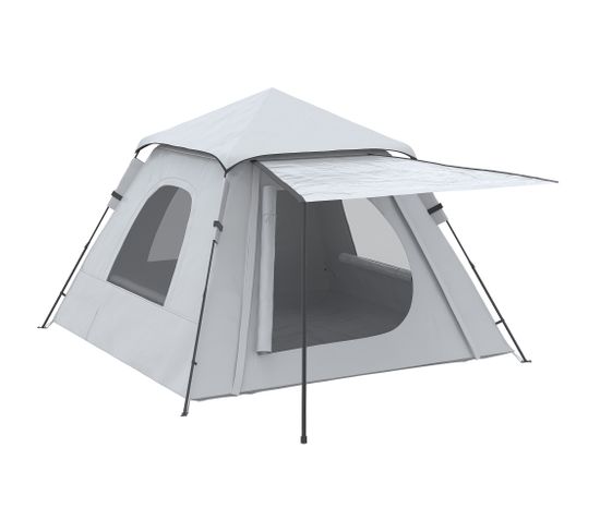 Tente De Camping Automatique Pop Up 2-3 Pers. Gris Clair