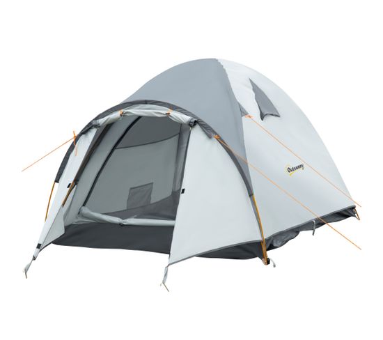 Tente De Camping 3-4 Personnes - Sac Transport - Gris
