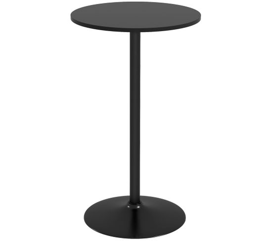 Table De Bar Ronde Style Contemporain Dim. 60l X 60l X 102h Cm Noir