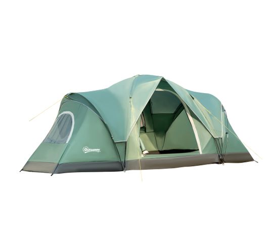 Tente De Camping Familiale 5-6 Pers. - Porte, 2 Fenêtres - Vert