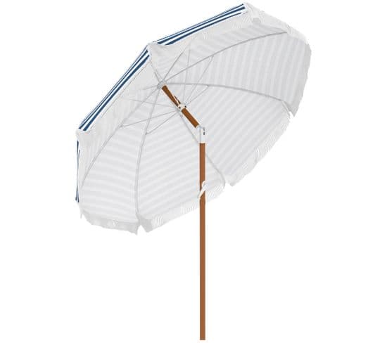 Parasol Inclinable De Jardin Ø 213 Cm Style Vintage Franges