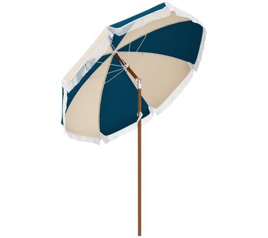 Parasol Inclinable De Jardin Ø 213 Cm Style Vintage Franges