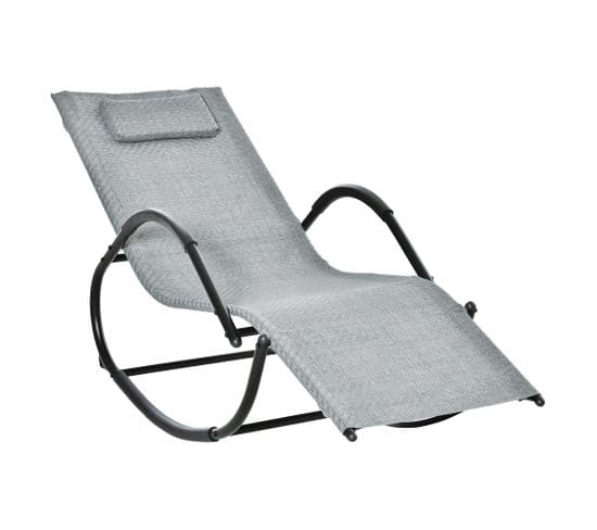 Chaise Longue À Bascule Rocking Chair Design Métal Textilène