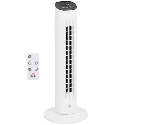 Ventilateur Colonne Oscillant 50w Avec Télécommande Blanc