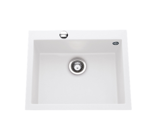 Evier Granit Blanc Luisina Quadrille 1 Bac 570x500 Evier But