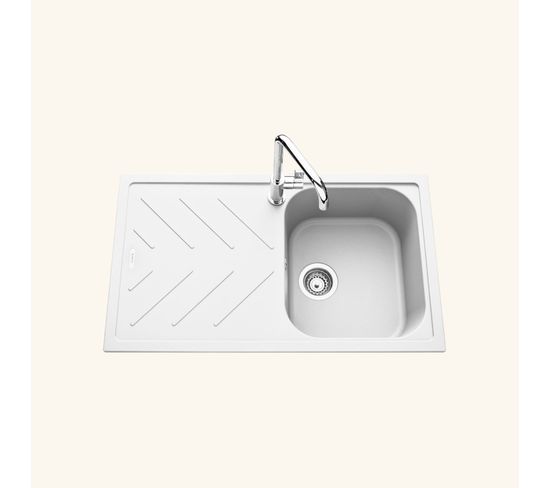 Evier Granit Blanc Luisina Arpege 1 Bac 1 Egouttoir Evier But