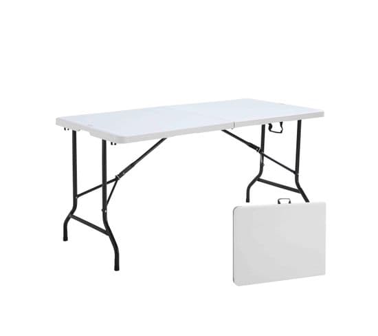 Table Pliante Blanche 152 X 70 X 74 Cm, Blanc