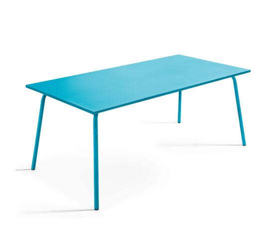 Palavas - Table De Jardin Rectangulaire En Métal Bleu