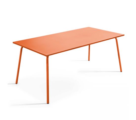Palavas - Table De Jardin Rectangulaire En Métal Orange