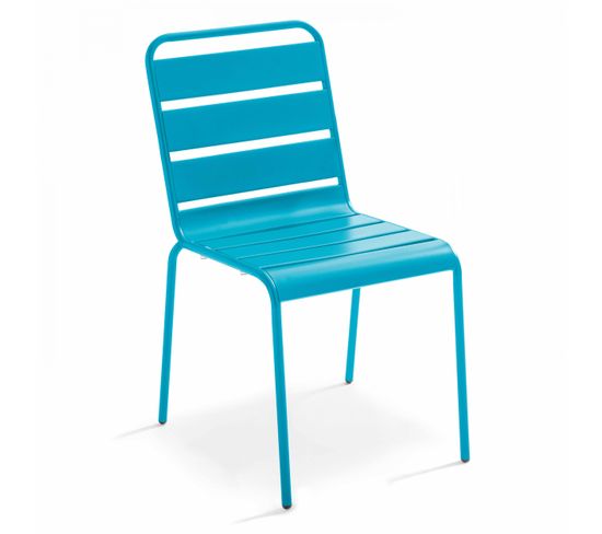 Palavas - Chaise De Jardin En Métal Bleu