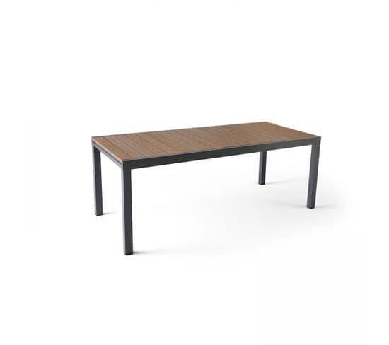Table Extensible En Aluminium Et Bois Synthétique Marron