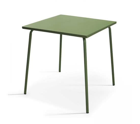 Palavas - Table De Jardin Carrée En Métal Vert