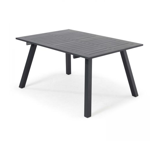 Table De Jardin Carrée Extensible En Aluminium Noir