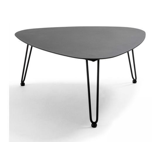 Table Basse De Jardin Triangulaire En Aluminium Noir