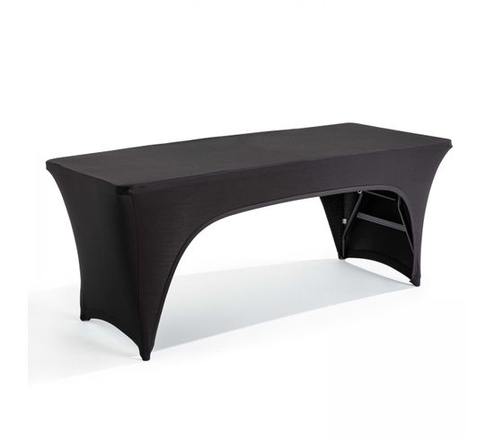 Nappe Housse Pour Table Pliante 180cm Double Ouverture Noir