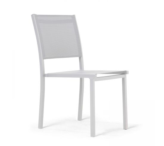 Chaise De Jardin Aluminium Et Textilène Blanc