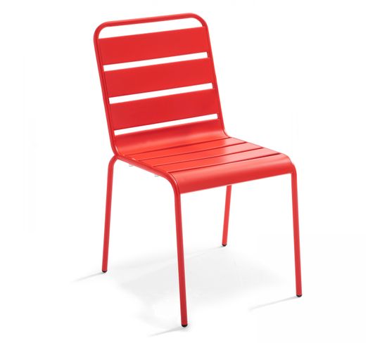 Palavas - Chaise En Métal Rouge