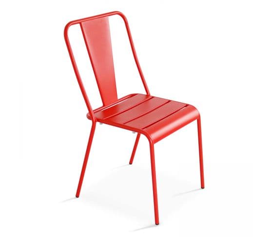Chaise En Métal Rouge