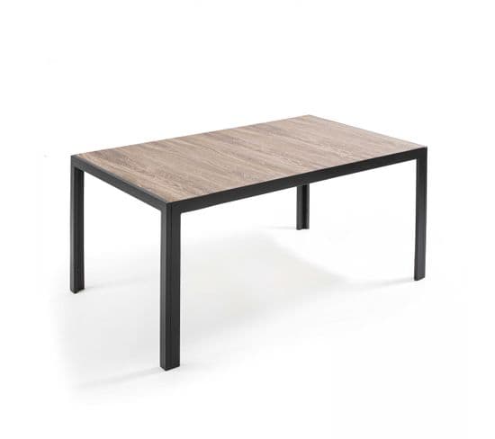 Tivoli - Table D'intérieur Moderne Rectangulaire En Aluminium Et Céramique - 166x100 cm