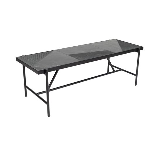 Table Basse Rectangulaire En Marbre 120 Cm Noir