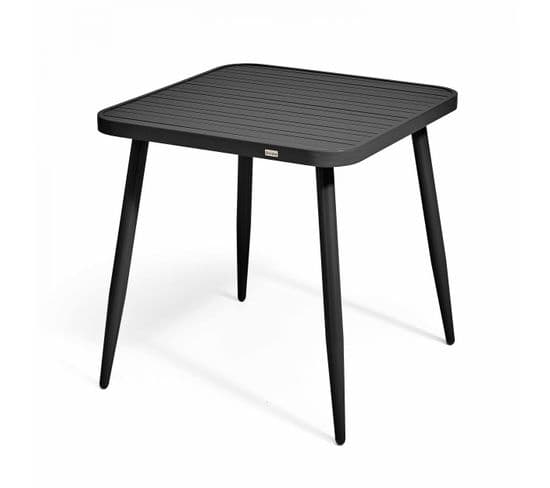 Table De Jardin Carrée En Aluminium Noir