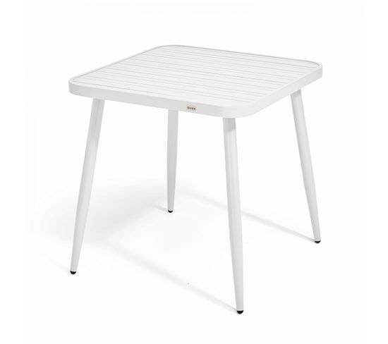 Table De Jardin Carrée En Aluminium Blanc