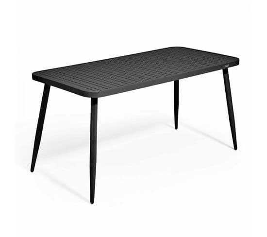Table De Jardin Rectangulaire En Aluminium Noir