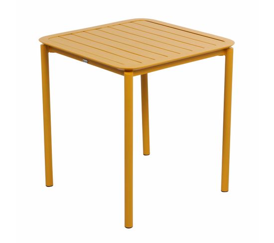 Table Carrée De Terrasse (70x70cm) Jaune Moutarde
