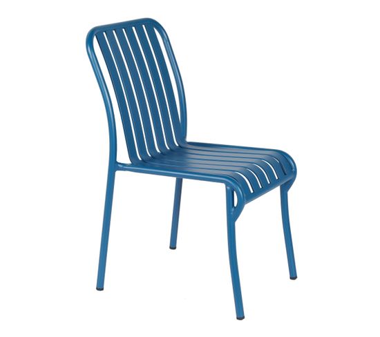 Chaise Design De Jardin En Aluminium Bleu Foncé