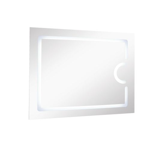 Miroir Rétro-éclairant Nevis - Argent - 100x80cm - Verre - Fonction Antibuée
