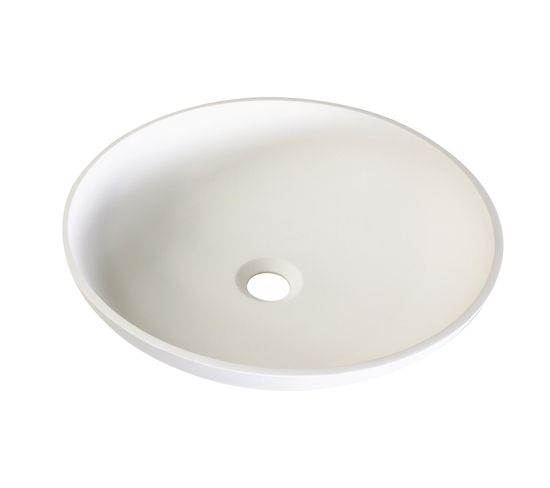 Vasque à Poser Snow - 42cm - Blanc - Solid Surface - Sans Trop Plein