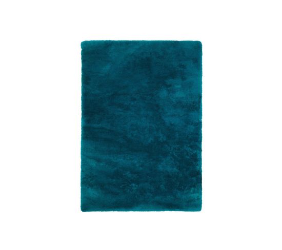 Tapis En Polyester Moelleux Calypso Bleu Pétrole 80x150