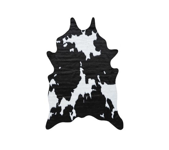 Tapis Peau De Vache Synthétique Antidérapant Rodeo Noir 150x200