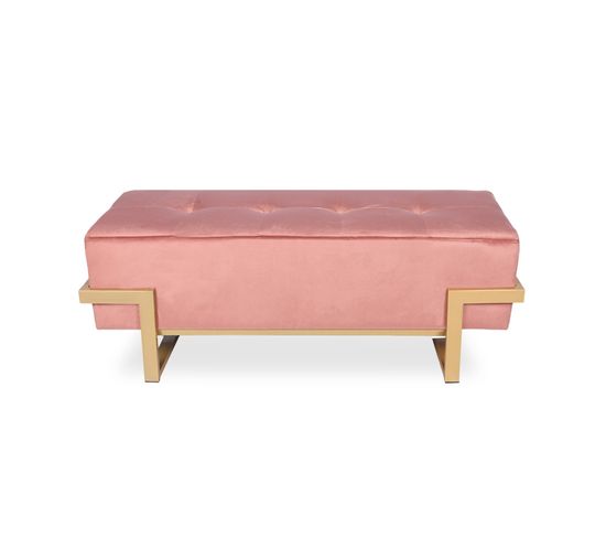 Banquette Selena Velours Vieux Rose Pieds Or